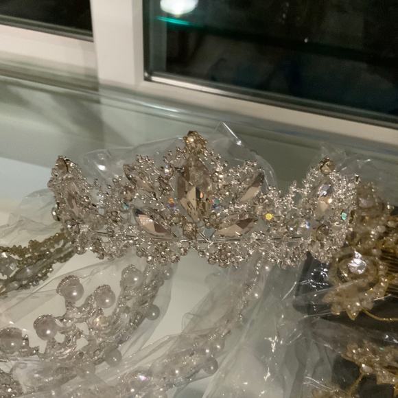 Wedding Crown  Tiara SILVER - Picture 7 of 13